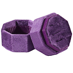 Velvet Cover Plastic Couple Ring Box, Wedding Ring Gift Case, Octagon, Purple, 5.1x5x4.9cm(VBOX-WH20003-001K)