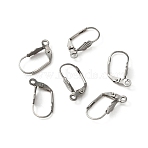 316 Surgical Stainless Steel Leverback Earring Findings, with Vertical Loops, Flower, Stainless Steel Color, 18x11x4.5mm, Hole: 1.6mm, Pin: 0.7mm(STAS-WH0022-69)