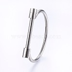 Tarnish Resistant 304 Stainless Steel Bangles, Stainless Steel Color, 2-1/2 inch(6.3cm)x1-7/8 inch(4.7cm), 4~9mm(X-BJEW-P222-14P)