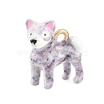 3D Alloy Enamel Pendants, Dog Charms, Golden, Thistle, 13.5x12x6mm, Hole: 1.4~1.5mm(FIND-G114-02G-01)