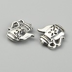 Tibetan Style Cups Theme Alloy Charms, Teapot Pattern, 13x13x3mm, Hole: 1.4mm(FIND-CJC0016-09-01)