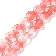 Cherry Quartz Glass Beads Strands, Faceted, Flat Round, 10~10.5x4.5~5.5mm, Hole: 1.2mm, about 20pcs/strand, 7.80 inch(19.8cm)
(G-K357-B09-01)