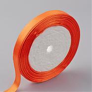Single Face Satin Ribbon, Polyester Ribbon, Orange, 1/2 inch(12mm), about 25yards/roll(22.86m/roll), 250yards/group(228.6m/group), 10rolls/group(RC12mmY024)