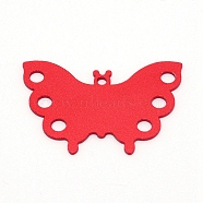 Aluminum Blank Chandelier Components Links, Butterfly Shape, Red, 31x45x1mm, Hole: 2mm, 10pcs/bag(ALUM-WH0164-91A)