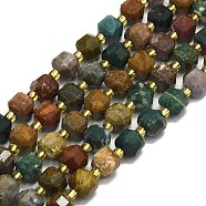 Natural Dalmatian Jasper Beads Strand, Faceted, Cube, 6.5~7.5x6.5~7.5x6.5~7.5mm, Hole: 1.2mm, about 43~44pcs/strand, 15.35~15.55 inch(39~39.5cm)(G-I376-D76-01)