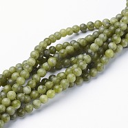 Natural Taiwan Jade Beads, Round, Olive Drab, 4mm in diameter, hole: 0.8mm, about 15~16 inch/str, about 106pcs/strand(X-GSR4MMC032)