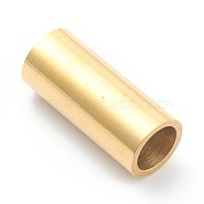 Ion Plating(IP) 304 Stainless Steel Magnetic Clasps, Column, Real 18k Gold Plated, 16x6.5mm, Hole: 5mm(STAS-O148-09F-G)