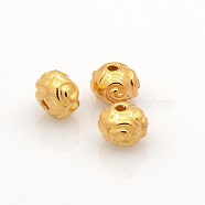 Tibetan Style Metal Alloy Rondelle Spacer Beads, Golden, 5.5x4mm, Hole: 1mm(PALLOY-O029-01G)