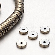 Electroplate Non-magnetic Synthetic Hematite Beads Strands, Heishi Beads, Disc/Flat Round, Antique Bronze Plated, 8x2mm, Hole: 1mm, about 194pcs/strand, 15.7 inch(X-G-F300-17C-06)