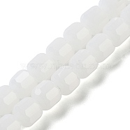 Imitation Jade Glass Bead Strands, Faceted Barrel, WhiteSmoke, 6.5~7x6mm, Hole: 1mm, about 78pcs/strand, 19.88~21.85 inch(50.5~55.5cm)(GLAA-G112-02C)