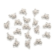 304 Stainless Steel Insect Charm Butterfly Pendants, Stainless Steel Color, 11x9x1mm, Hole: 1mm(X-STAS-J014-19)