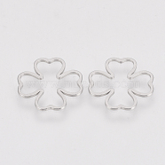 201 Stainless Steel Linking Ring, Flower, Stainless Steel Color, 12x12x0.8mm(STAS-S079-20A)