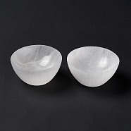Natural Selenite Charging Bowl for Cleansing, Recharging Crystal & Reiki Gemstones, Meditation & Witchcraft Supplies, Ghost White, 76.5~78x34mm, Inner Diameter: 70~71mm(AJEW-E051-01A)