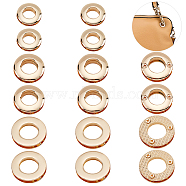 WADORN 18Pcs 3 Style Alloy Grommet Eyelet Findings, Screw Together Grommet Ring, for Bag Making, Light Gold, 2.1~3x0.5~0.7cm, Hole: 10.5~16mm, 6pcs/style(FIND-WR0006-18LG)