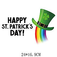 Saint Patrick's Day Theme PET Sublimation Stickers, Heat Transfer Film, Iron on Vinyls, for Clothes Decoration, Rainbow, 169x240mm(PW-WG82990-06)