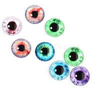 Craft Glass Doll Eyes, Stuffed Toy Eyes, Half Round, Mixed Color, 10mm, about 20pcs/bag(DOLL-PW0001-069-A01)