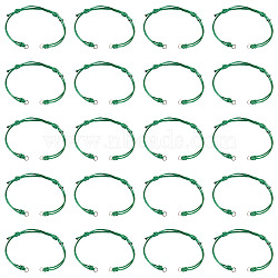 20Pcs Adjustable Korean Waxed Polyester Cord Bracelet Making, 304 Stainless Steel Jump Rings, Stainless Steel Color, Dark Green, 9-1/4 inch(23.5cm)(BJEW-TAC0051-07)