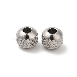 Non-Tarnish 304 Stainless Steel Bead, Round, Stainless Steel Color, 5mm, Hole: 2mm(STAS-H214-28A-P)