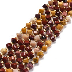 Natural Mookaite Beads Strands, Faceted, Rhombus, 5~6x5~6x4~5mm, Hole: 1mm, about 49~55pcs/strand, 15.35''~15.75''(39~40cm)(G-P463-04)