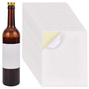 Custom Paper Adhesive Stickers, for Wine Bottle Lable Decorations, Rectangle, White, 266x211x0.1mm, Sticker: 124x99mm, 4pcs/sheet