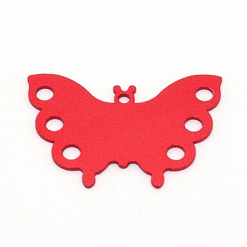Aluminum Blank Chandelier Components Links, Butterfly Shape, Red, 31x45x1mm, Hole: 2mm, 10pcs/bag