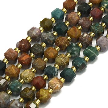 Natural Dalmatian Jasper Beads Strand, Faceted, Cube, 6.5~7.5x6.5~7.5x6.5~7.5mm, Hole: 1.2mm, about 43~44pcs/strand, 15.35~15.55 inch(39~39.5cm)