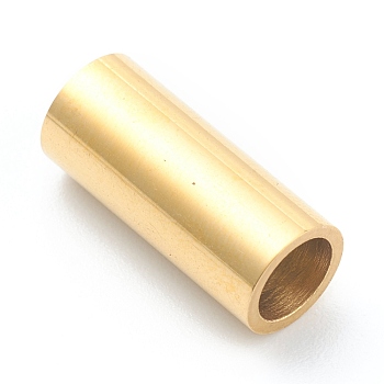 Ion Plating(IP) 304 Stainless Steel Magnetic Clasps, Column, Real 18k Gold Plated, 16x6.5mm, Hole: 5mm
