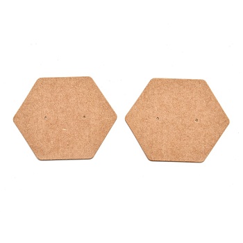 Kraft Paper Earring Displays Cards, Hexagon, Peru, 6.8x5.9x0.05cm