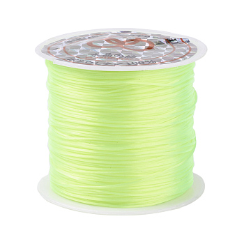 Flat Elastic Crystal String, Elastic Beading Thread, for Stretch Bracelet Making, Champagne Yellow, 0.8mm, 60m/roll