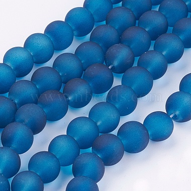 8mm MarineBlue Round Glass Beads