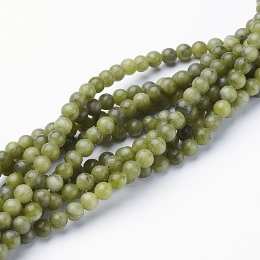 4mm OliveDrab Round TaiWan Jade Beads