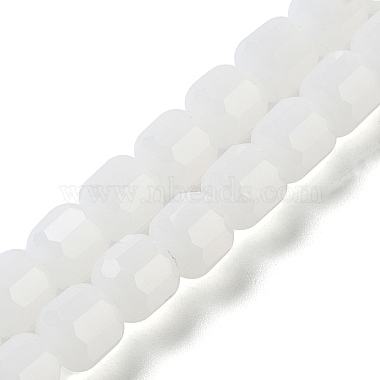 WhiteSmoke Barrel Glass Beads
