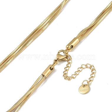 304 Stainless Steel Snake Chain Necklaces(NJEW-U004-05G)-3