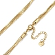 304 Stainless Steel Snake Chain Necklaces(NJEW-U004-05G)-3