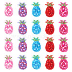 20Pcs 5 Colors Rhinestone Patches, Iron/Sew on Appliques, for Hair Accessories Making, Pineapple, 27x16x3mm, 4pcs/color(PATC-TA0001-07A)