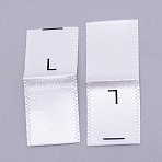 Kid's Size Label, Woven Crafting Craft Cotton Labels, for Clothing Sewing, L, White, 35x13x0.1mm, about 200pcs/bag(DIY-WH0183-76L-02)