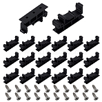 20 Pairs Plastic DIN Rail Mounting Bracket, Universal DIN Rail Mount Clip, with Screw, Black, 42.5x10x19mm(FIND-GA0007-27A)