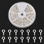 300Pcs Iron Screw Eye Pin Peg Bails, For Half Drilled Beads, Silver, 10x5x1.2mm, Hole: 2.8mm(IFIN-YW0001-64)