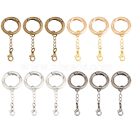 16Pcs 4 Colors Alloy Spring Gate Rings, with Brass Twisted Chain and Lobster Claw Clasps, Mixed Color, 56mm, 4pcs/color(HJEW-AB00522)