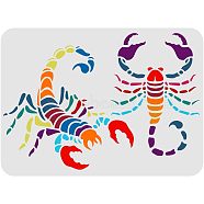 Large Plastic Reusable Drawing Painting Stencils Templates, for Painting on Scrapbook Fabric Tiles Floor Furniture Wood, Rectangle, Scorpion Pattern, 297x210mm(DIY-WH0202-197)