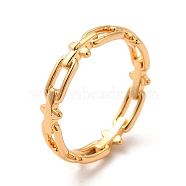 304 Stainless Steel Geometric Ring, Hollow, Chain Shape Finger Ring, Golden, 1~6mm, Inner Diameter: 17mm(STAS-M309-04G)
