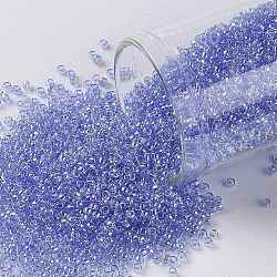 TOHO Round Seed Beads, Japanese Seed Beads, (107) Transparent Luster Light Sapphire, 15/0, 1.5mm, Hole: 0.7mm, about 3000pcs/10g(X-SEED-TR15-0107)