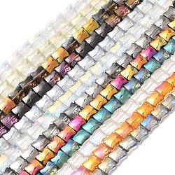 Electroplate Glass Beads Strands, Bamboo Joint, Mixed Color, 12x10x5.5mm, Hole: 1mm, about 49pcs/strand, 24.02''(61cm)(EGLA-H103-01M)