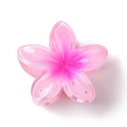 Plastic Claw Hair Clips, with Iron Findings, for Woman Girls, Flower, Pearl Pink, 74x79x45mm(OHAR-P020-08B)