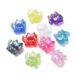 Imitation Jelly Acrylic Beads, Cat, Mixed Color, 18x19.5x10mm, Hole: 3mm(OACR-E033-17)