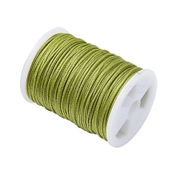 Nylon Thread Cord, DIY Braided Ball Jewelry Making Cord, Spring Green, 0.8mm, about 10m/roll(10.93yards/roll)(NWIR-NS018-0.8mm-013)