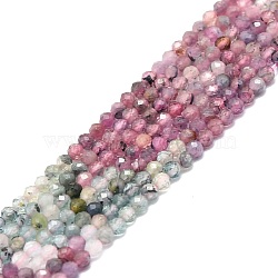 Natural Tourmaline Beads Strands, Faceted, Round, 2mm, Hole: 0.6mm, about 154pcs/strand, 15.16''~15.55''(38.5~39.5cm)(G-P457-A01-02)