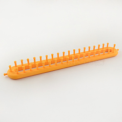 Plastic Spool Knitting Loom for Yarn Cord Knitter, Orange, 36x5x3cm(TOOL-R074-04)