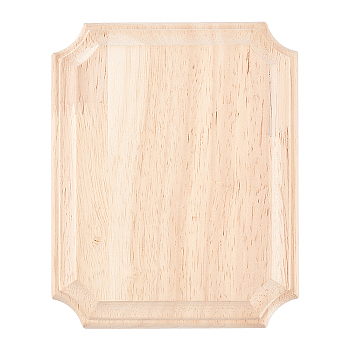 Natural Wood Carved Onlay Applique Craft, Unpainted Onlay Furniture Home Decoration, Rectangle, 153x122x17mm