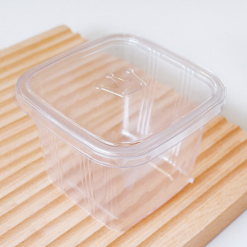 Individual Plastic Cake Boxes, Bakery Single Cake Packing Container, Square with Lid, Clear, 100x100x75mm